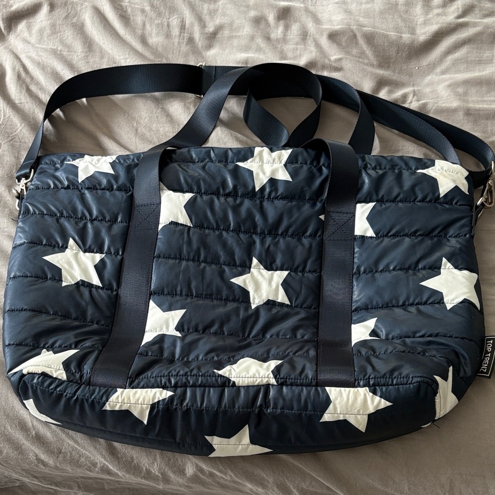 Stylish Navy Star Tote Bag